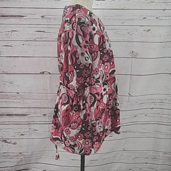 Beverly Hills‎ Uniform Pink Floral Print Medical Scrub Top 2XL - Picture 4 of 7